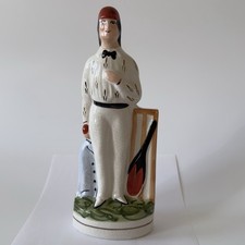 Antique Staffordshire Flat Back Cricketer Figurine 25.5 cm