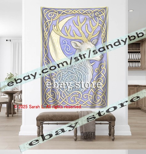 Forest stag wall tapestry - stag,
