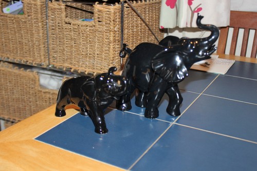 Black ceramic elephants - 2,