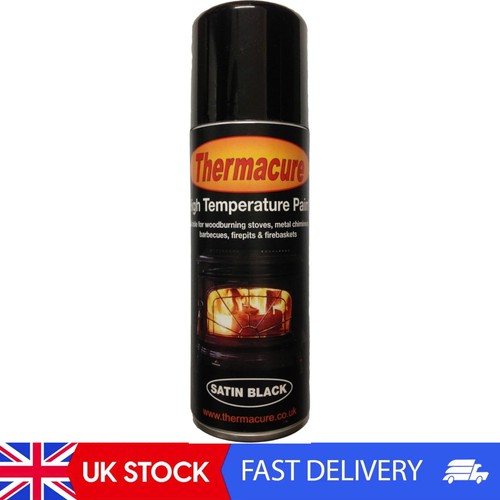 400ml satin black stove paint - black,