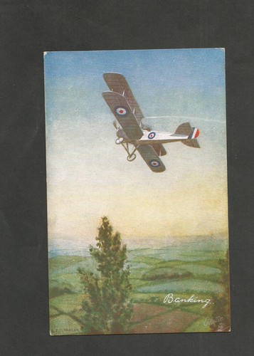 Postcard aeroplane tuck - aeroplane,