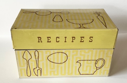 Vintage empty recipe - vintage, tin