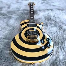 Best Zakk Wylde Bullseye Cream & Black Electric Guitar EMG 8185 Pickups Gold