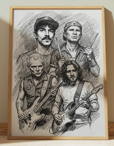 Red hot chili peppers drawing - peppers,