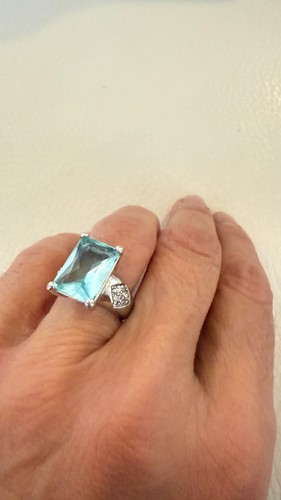 Blue emerald cut - emerald, cocktail