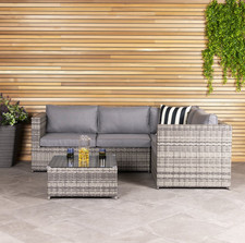 Rattan Corner Sofa & Coffee