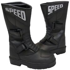 Kids Childs Childrens Motorcycle Motorbike Bike Quad Boot 001 Speed Black - T