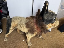 vintage paper-mache french bulldog growler from France 1890