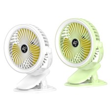 Stand-up Fan Light for Camping 3 Wind Modes 720° Oscillation LED Rings Lamp
