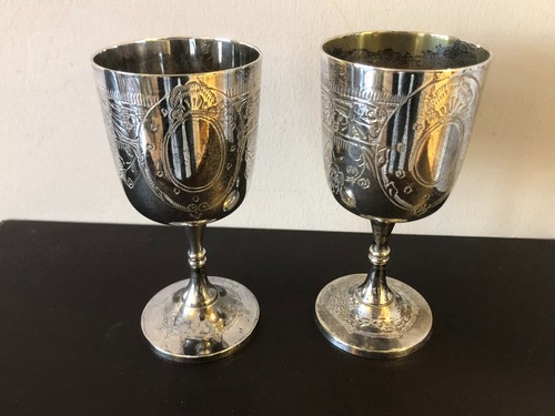 Pair vintage silver plated - silver,