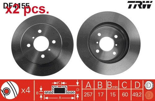 Pcs front brake - x2, disc