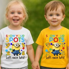 Children In Need Minion T-Shirt Pudsey Bear 2025 Fundraising Boys Girls Top Tee