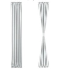 French Door Curtains Rod Pocket Thermal Blackout Panels Grey Pair 54x72"