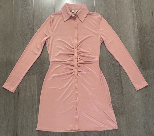 Pink satin ruched - pink,