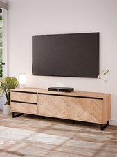 Nikomedes TV Unit Dark Oak Fits 70 Inch Media Stand Entertainment Centre UK