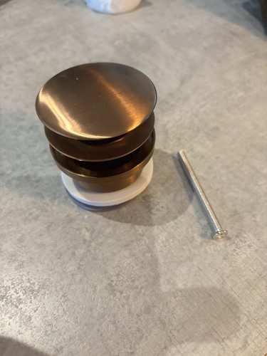 Brushed copper basin waste pop - brushed,