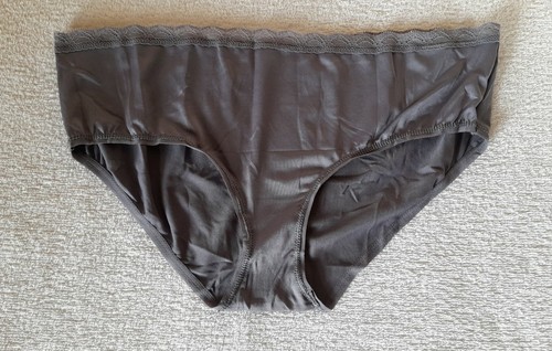 Silver grey silky knickers - grey,