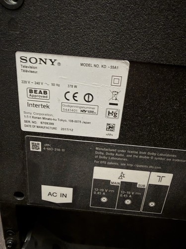 Sony 55a1 55in - kd-55a1, oled
