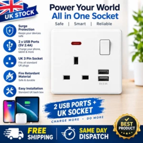 Single gang wall socket - 1,