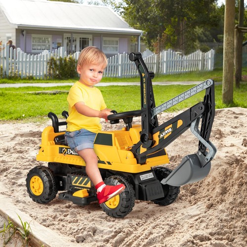 Kids ride excavator - on,