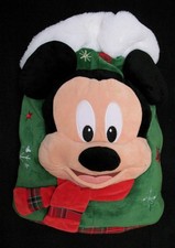 Official Disney Store Mickey Mouse Green Christmas Stocking / Sack