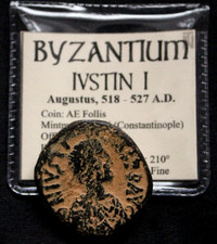 Byzantine justin follis 17g - justin,