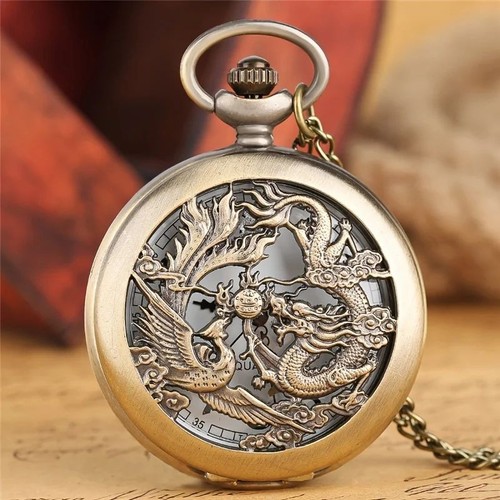 Antique dragon quartz pocket - antique,