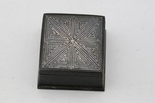 VINTAGE INDIAN BIDRIWARE SILVER INLAID STEEL TRINKET BOX 20th Century