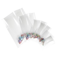100x Open Top Food Bags Flat Pouch Both Side Clear Transparent Packing Heat Seal