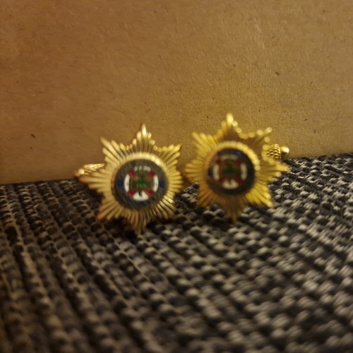 Irish guards cufflinks - cufflinks,, gold