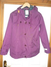 Joules Right as Rain purple Coastal Coat Size 12