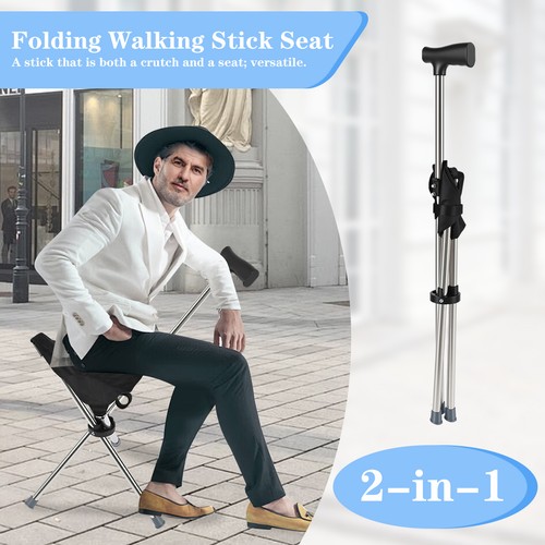 New folding walking stick seat - new,