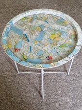 Metal Table Tray Decoupage
