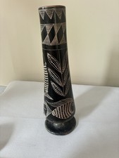 Hand Carved Stone Vase Fish