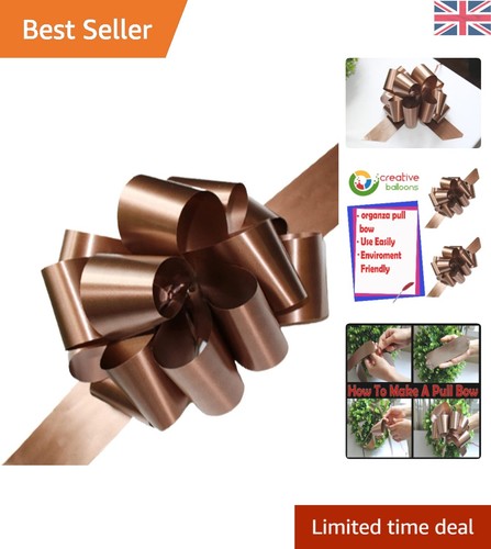Brown satin pull bows - satin,