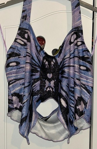 Primark blue glitter butterfly - glitter,