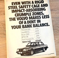 VOLVO 240 1983 - FRAMEABLE COLLECTIBLE ORIGINAL CLASSIC CAR ADVERT