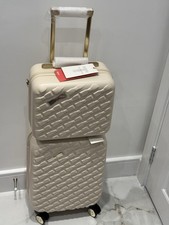 Ted Baker Belle Lightweight Hardshell Carry On 21-Inch & Vanity Case-SAND DOLLAR