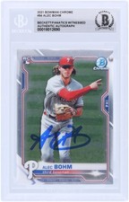 Alec Bohm Philadelphia Phillies Signed 2021 Bowman Chrome #94 BAS Rookie Card