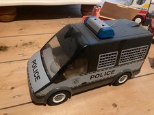 playmobil bundle including police van, fire truck, lorry and loader, figures 