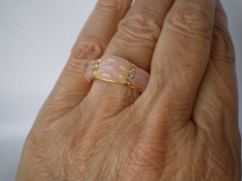 Kunzite zircon ring - kunzite, size