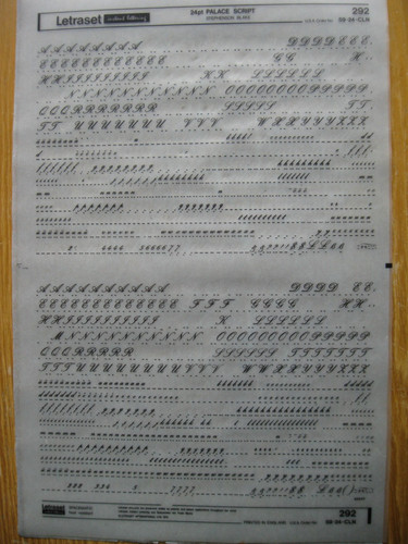 Letraset upp low num - , upp/low/num