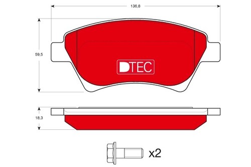 Gdb1552dte trw brake pad - pad, set