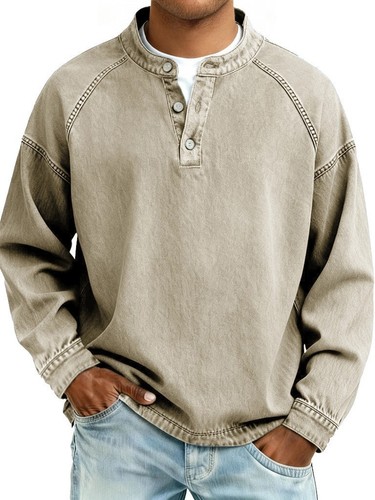 Casual mens button henley - casual,