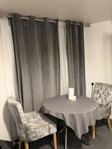 Grey velvet curtains h230x - grey,