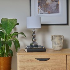Chrome Stacked  Table Lamp