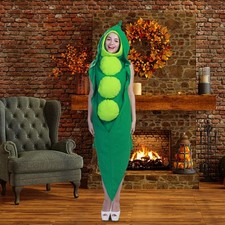 Pea Pod Cosplay Costume Lovely Slip on Food Cosplay Costumes Dress up for Stage
