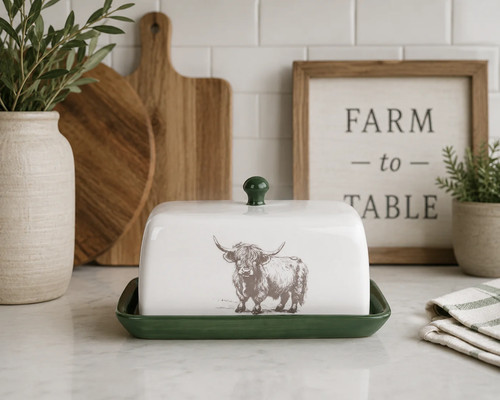 Highland cow butter dish - highland,