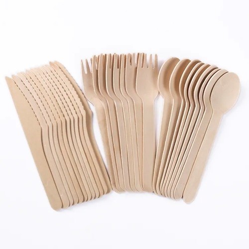 Disposable wooden cutlery set - disposable,