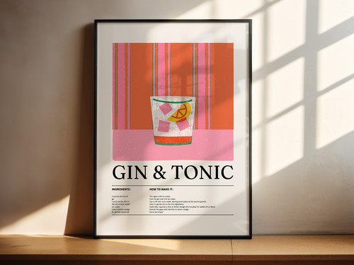 Gin tonic cocktail print - cocktail, –